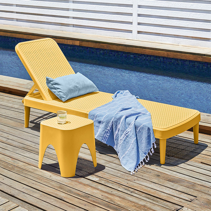 Tahiti Outdoor Chaise Lounge Golden Color