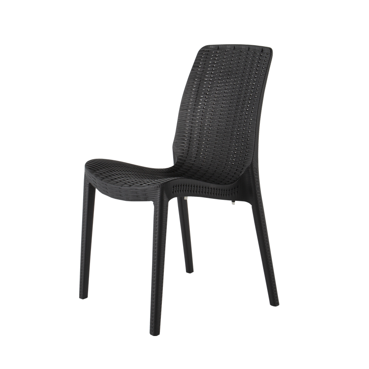 Rue Stackable Rattan Dining Chair-black