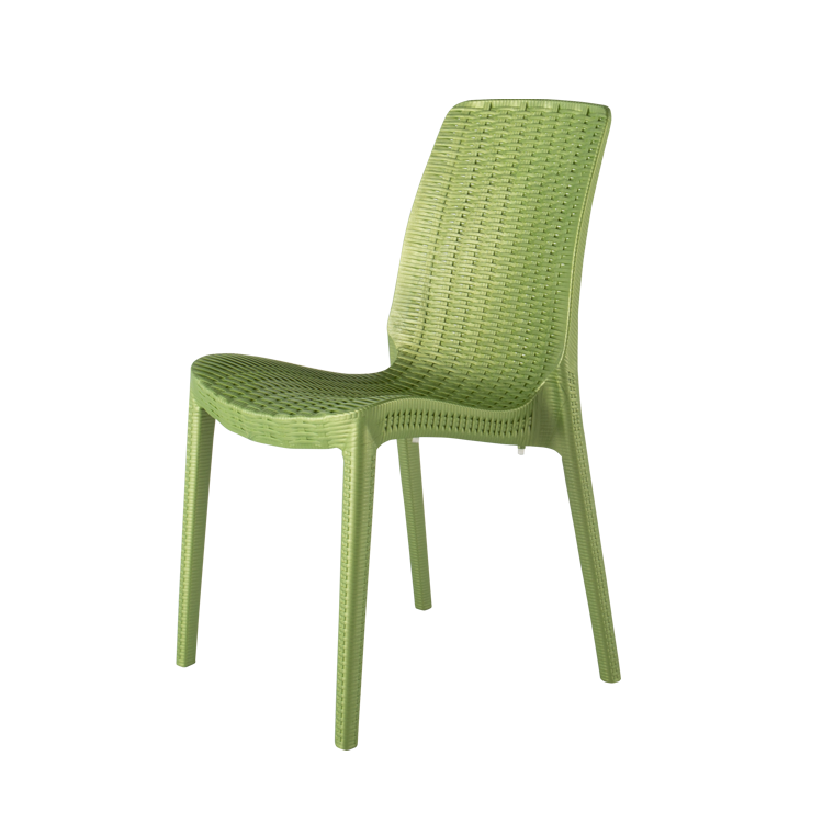 Rue Stackable Rattan Dining Chair-Pearl green