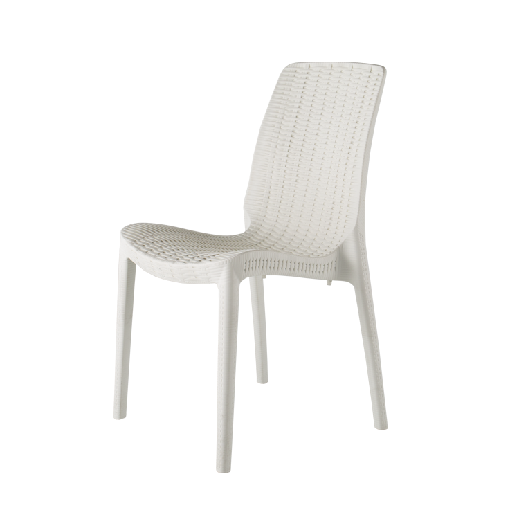 Rue Stackable Rattan Dining Chair-White