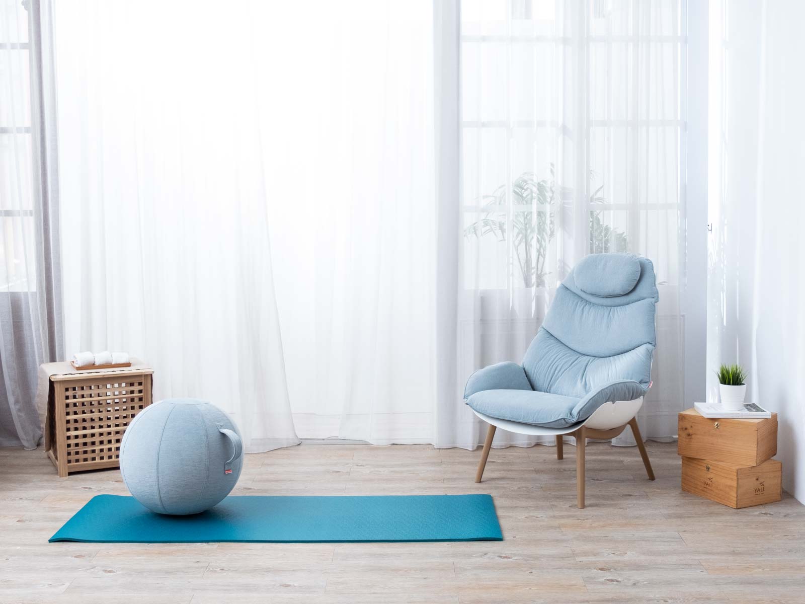 7066LA-PT1 Monstera Accent Chair with Yoga Ball - Lagoon Design Furniture