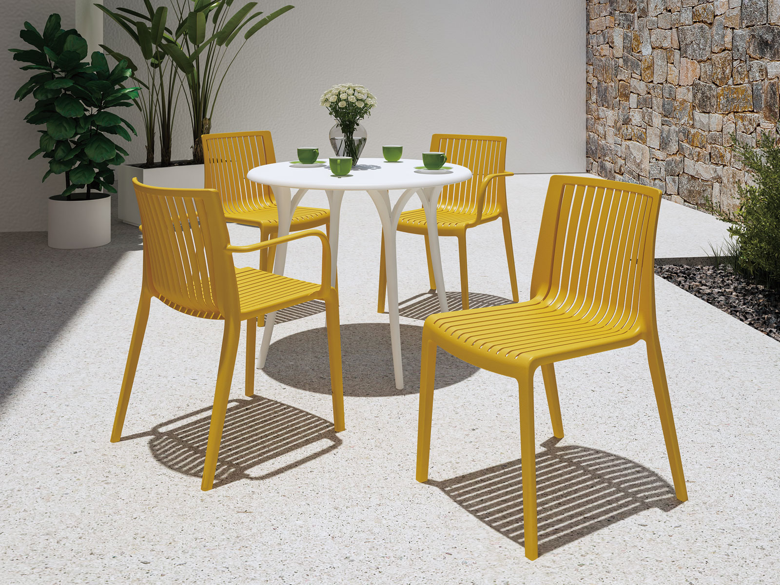 7203B-PT1 Milos米洛斯餐椅 - Lagoon 創意家具&生活家電 戶外家具的專家，顏色繽紛富設計感 室內/戶外都適合使用。
